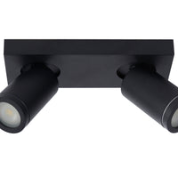Lucide TAYLOR LED Deckenstrahler, 2x5W GU10 dim to warm 2200K-3000K, IP44 Badezimmerleuchte Schwarz
