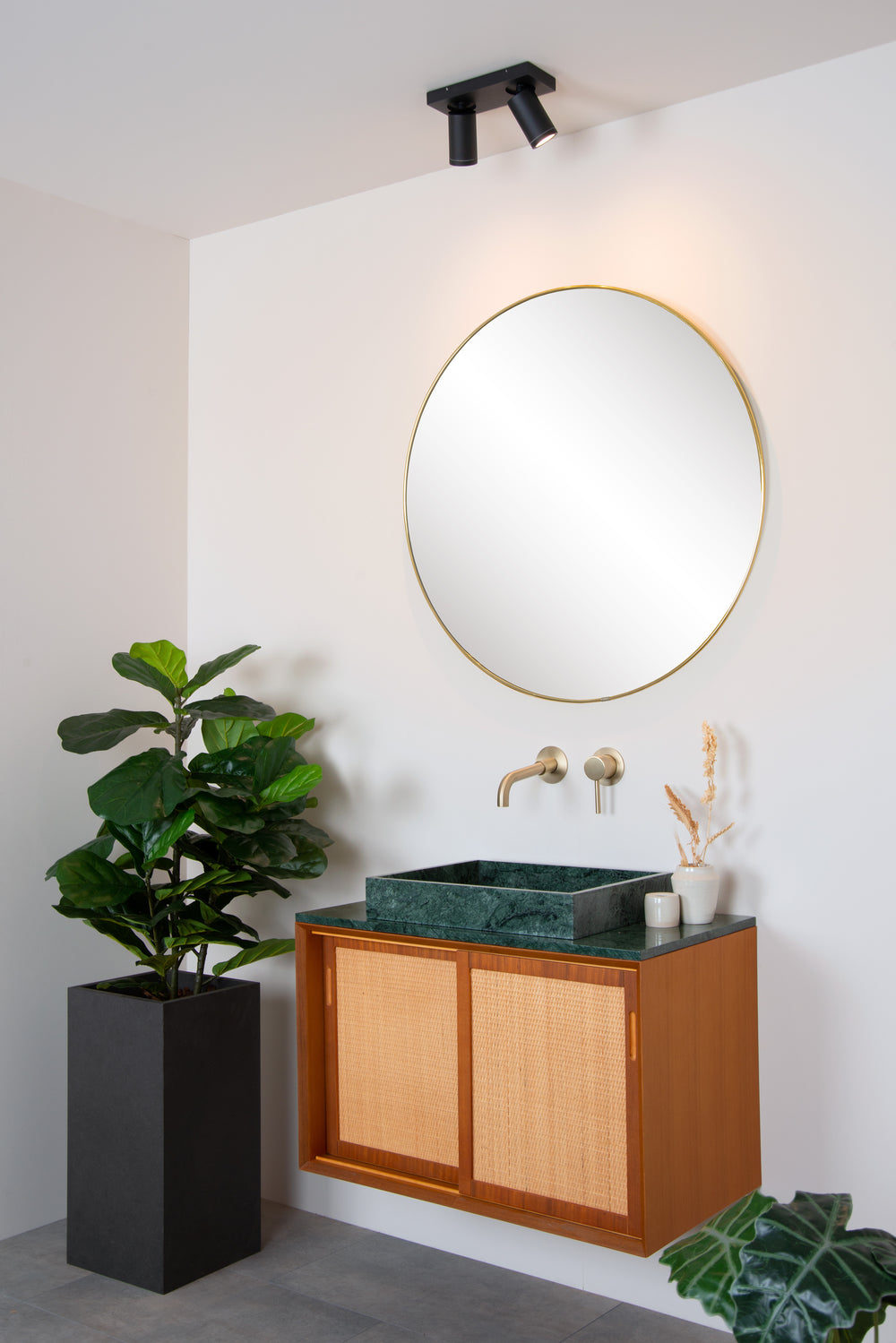 Lucide TAYLOR LED Deckenstrahler, 2x5W GU10 dim to warm 2200K-3000K, IP44 Badezimmerleuchte Schwarz