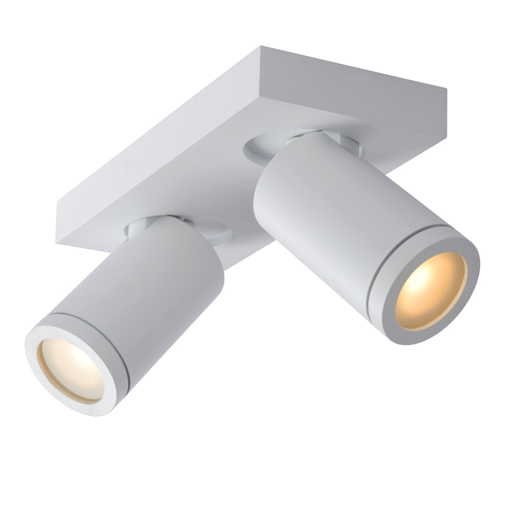 Lucide TAYLOR LED Badezimmer-Deckenstrahler, 2x5W GU10, 2200K-3000K dim to warm, IP44 Sandweiß