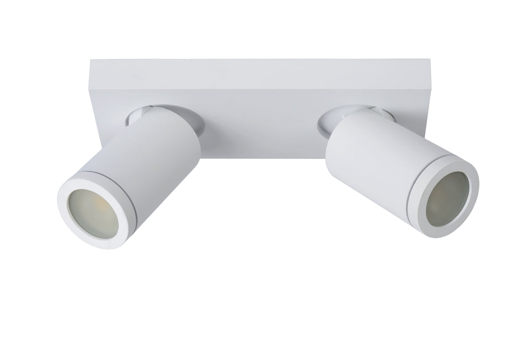 Lucide TAYLOR LED Badezimmer-Deckenstrahler, 2x5W GU10, 2200K-3000K dim to warm, IP44 Sandweiß