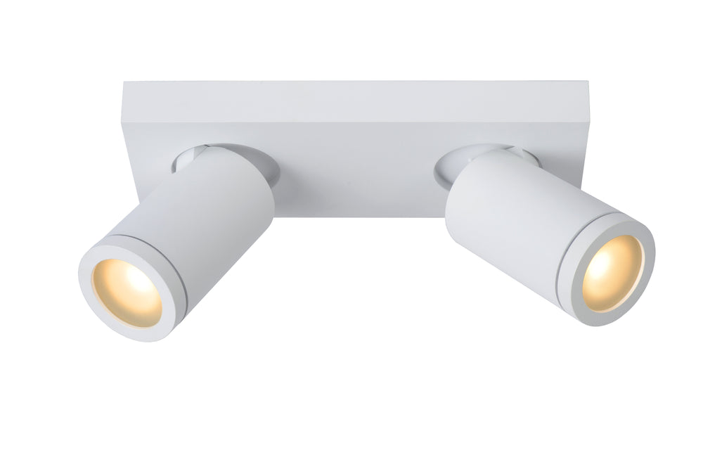 Lucide TAYLOR LED Badezimmer-Deckenstrahler, 2x5W GU10, 2200K-3000K dim to warm, IP44 Sandweiß