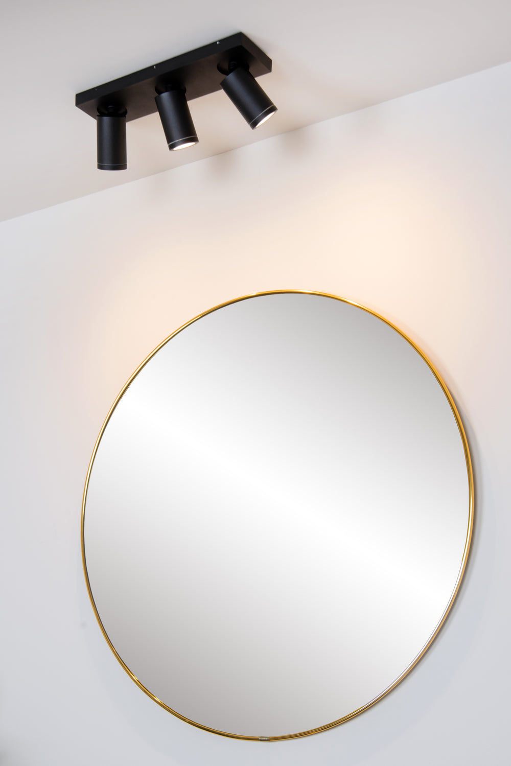 Lucide Taylor LED ceiling spot for bathroom, 3x5W GU10 dim to warm 2200K-3000K, IP44, Sand Black