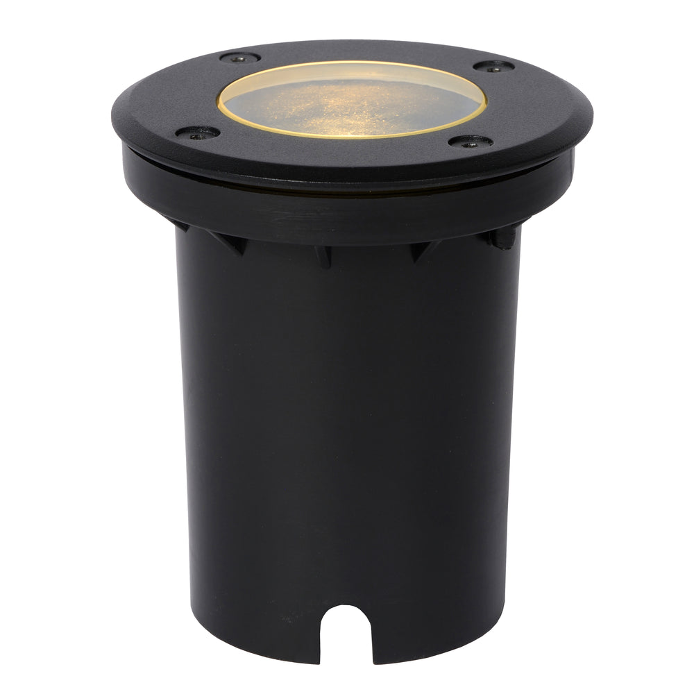Lucide BILTIN LED Bodeneinbaustrahler IP67 Sand Matt Schwarz Ø108mm GU10 220-240V Außenleuchte