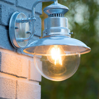 Lucide FIGO wall light indoor outdoor round 215mm E27 socket IP44 galvanized steel black finish