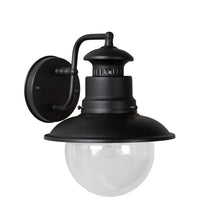 Lucide FIGO outdoor wall light, round 215mm, E27 socket, IP44 Black steel aluminium housing