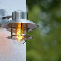 Lucide ZICO Wandleuchte Edelstahl rund IP44 E27 klassisch innen außen 220-240V Ø218mm