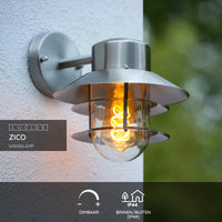 Lucide ZICO Wandleuchte Edelstahl rund IP44 E27 klassisch innen außen 220-240V Ø218mm