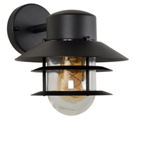 Lucide ZICO wall light Black, Outdoor/Indoor, 1xE27 socket, 60W max, IP44, Stainless Steel/Aluminum housing