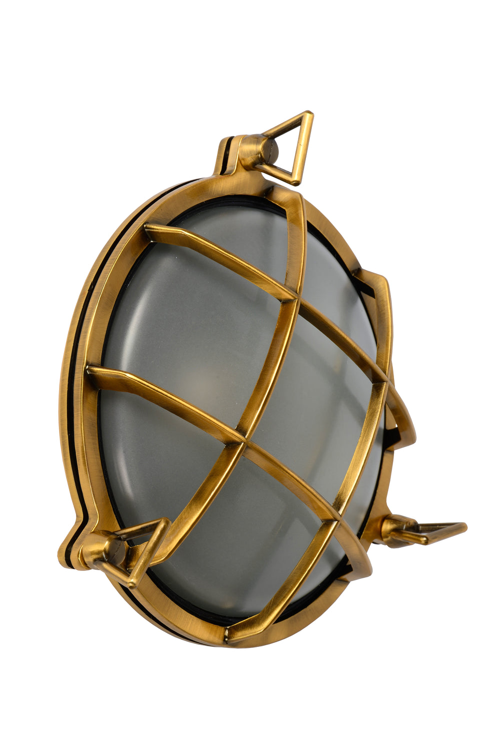 Lucide Dudley wall light indoor outdoor round 220mm E27 40W IP65 matte gold brass retro style