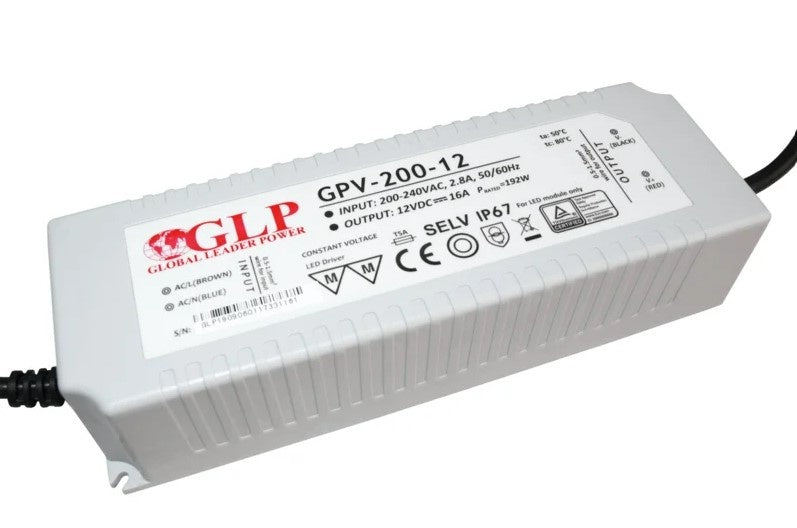 GLP LED-Netzteil 12V 192W 16A IP67 wasserdichter Treiber für zuverlässige Beleuchtungsanwendungen