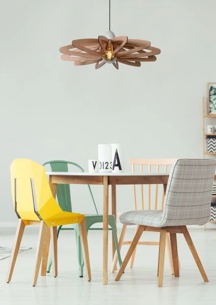 Lucide ZIDANE Hängelampe Weiß Ø76cm, 1xE27 Fassung, MDF und Metall, IP20, 220-240V