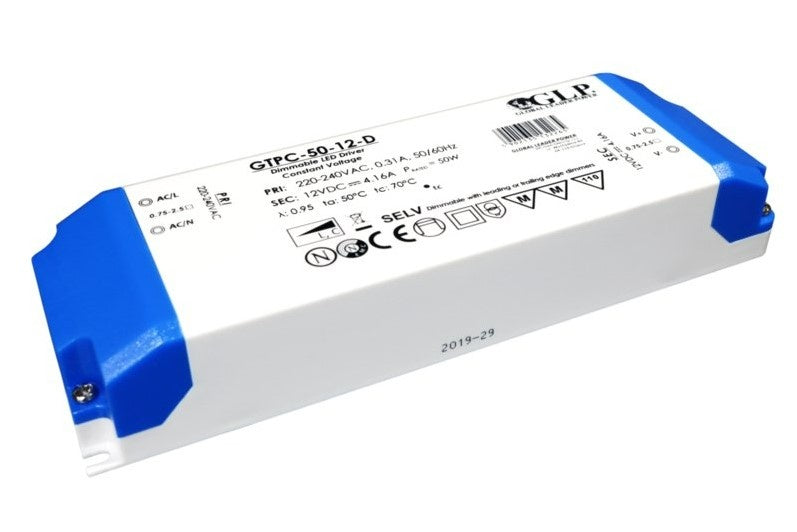 GLP LED-Netzteil 12V 50W 4.16A dimmbarer Treiber für 12V LED-Beleuchtung, IP20, CE RoHS zertifiziert