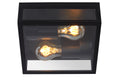 Lucide DUKAN LED ceiling light Black, 2xE27, IP65, die-cast aluminum, 220x220mm indoor outdoor
