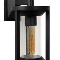 Lucide CADIX schwarze Außenwandleuchte, E27 Fassung, IP65 Gehäuse aus Aluminiumdruckguss, 220-240V modernes Design