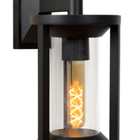 Lucide CADIX schwarze Außenwandleuchte, E27 Fassung, IP65 Gehäuse aus Aluminiumdruckguss, 220-240V modernes Design