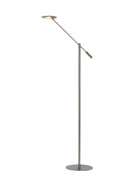 Lucide ANSELMO LED reading floor lamp, dimmable 9W 3000K, 100-240V, IP20, metal, satin nickel finish