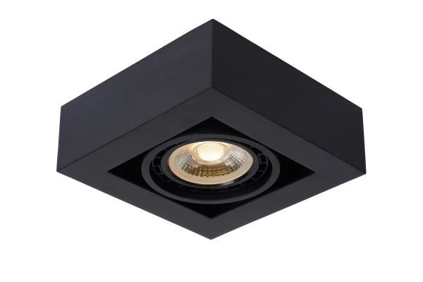 Lucide ZEFIX LED Deckenstrahler, Dim to Warm, GU10 12W 2200K-3000K, verstellbar, quadratisch, Schwarz, IP20