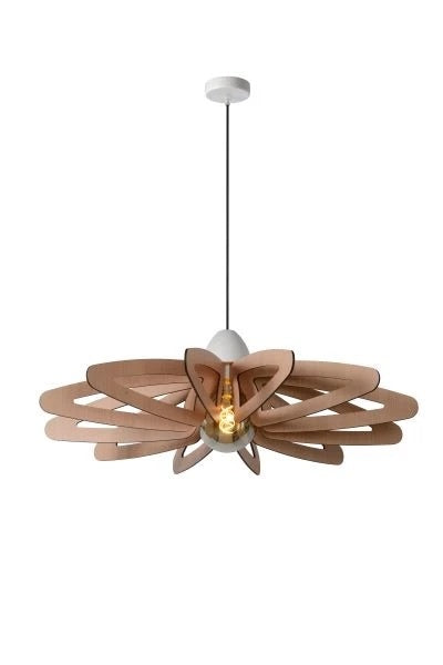 Lucide ZIDANE hanging lamp White Ø76cm, 1xE27 socket, MDF and Metal, IP20, 220-240V