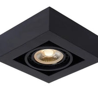 Lucide ZEFIX LED ceiling spotlight, dim to warm, GU10 12W 2200K-3000K, adjustable, square, Black, IP20
