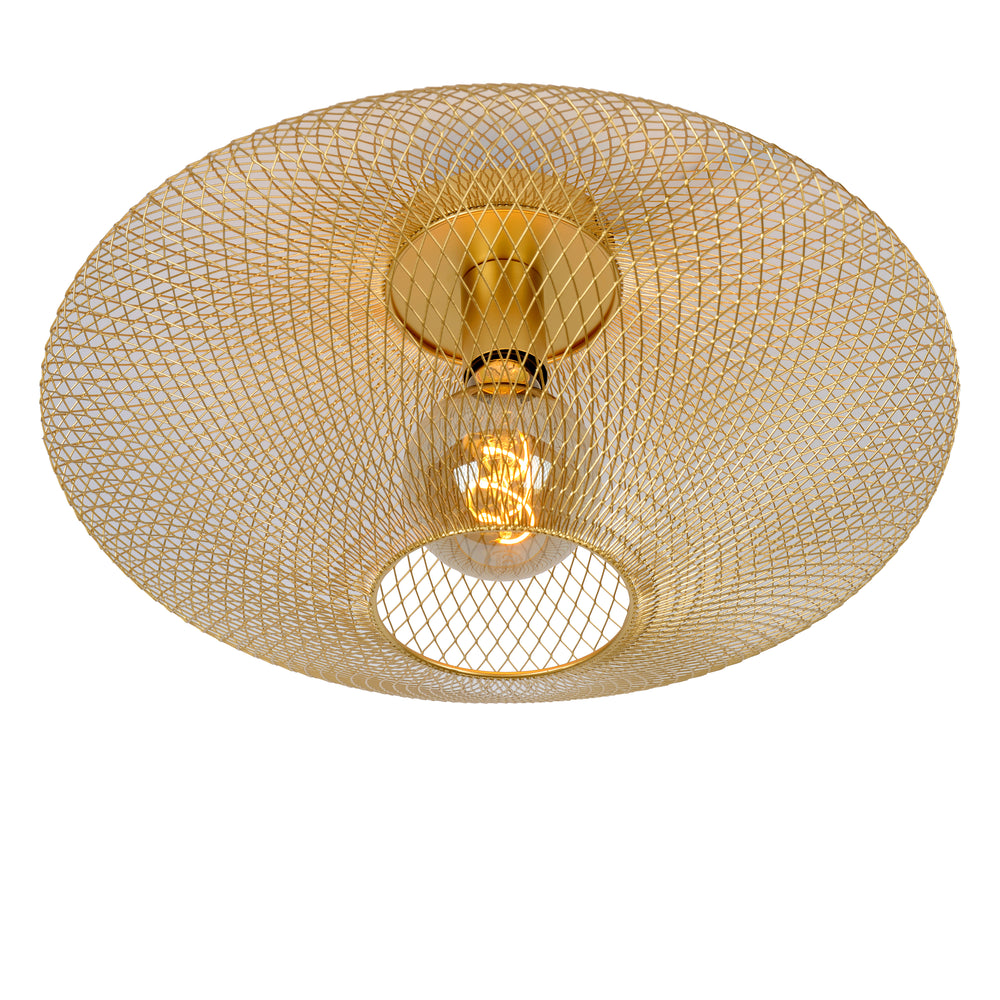 Lucide MESH Deckenleuchte, 1xE27, max. 40W, IP20, Sandy Gold Metall, 450x450x240mm modernes Design