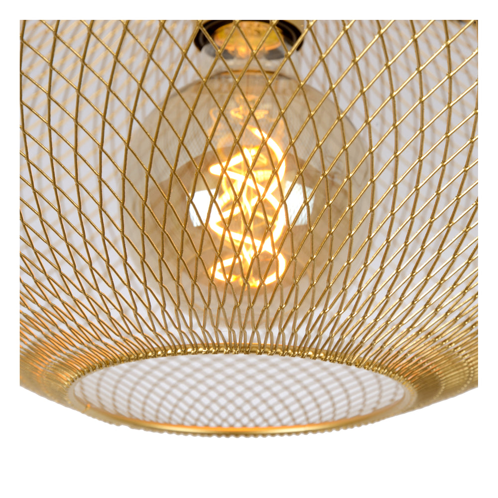 Lucide MESH Deckenleuchte, 1xE27, max. 40W, IP20, Sandy Gold Metall, 450x450x240mm modernes Design