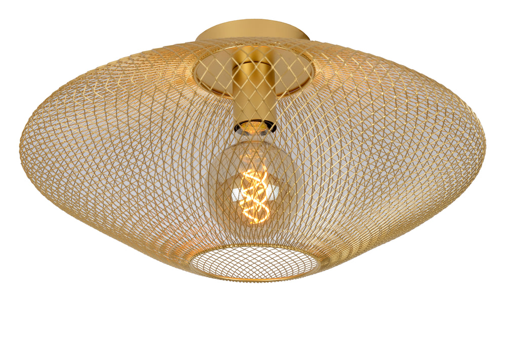 Lucide MESH Deckenleuchte, 1xE27, max. 40W, IP20, Sandy Gold Metall, 450x450x240mm modernes Design