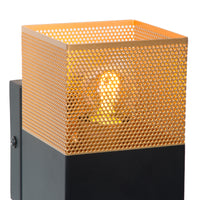 Lucide RENATE Wandleuchte, 1xE27 Fassung, max. 40W, Metall, matt schwarz und gold, 220-240V, IP20