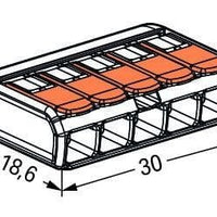 WAGO Verbindungsklemme 5-fach 4mm² 221-415 IP20 kompatibel CE RoHS 220-240V 25 Stück