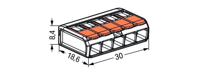 WAGO Verbindungsklemme 5-fach 4mm² 221-415 IP20 kompatibel CE RoHS 220-240V 25 Stück