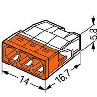 WAGO LED Verbinder 3-polig 0,5-2,5mm² IP20 CE RoHS 220-240V zuverlässige Schnellverdrahtung 100 Stück