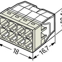 WAGO Verbindungsklemme 8-fach für 0,5-2,5 mm² Drähte, IP20 Schutz, CE zertifiziert, ideal für kompakte Räume