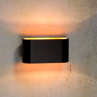 Lucide XERA wall light, modern oval design, 1xG9 socket, uplight & downlight, Aluminium Black, IP20
