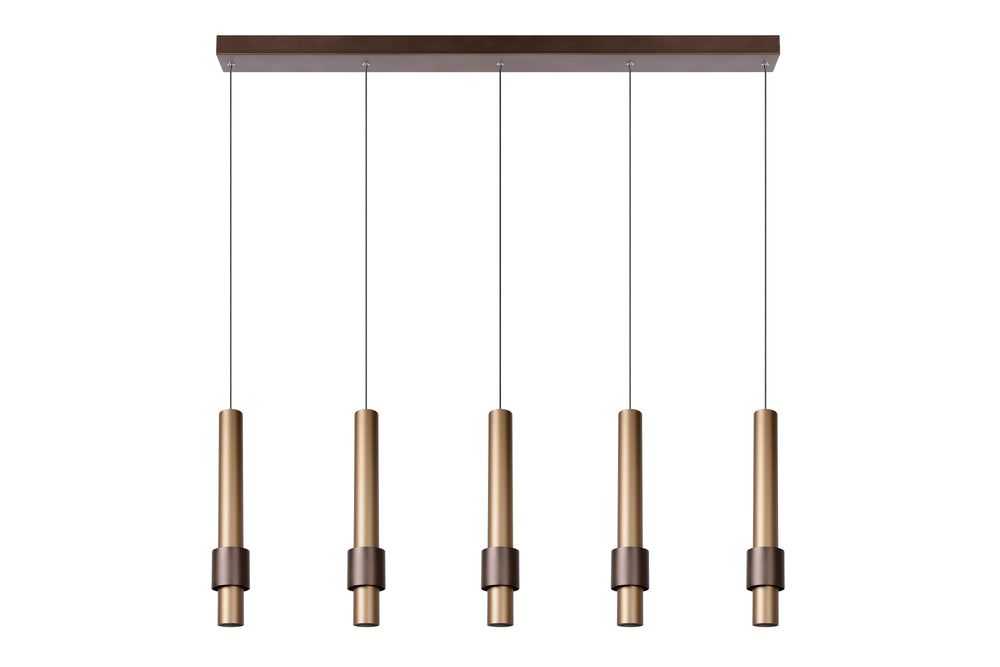 Lucide MARGARY LED pendant light, dimmable 5x4.2W 2700K 230V, aluminium coffee finish, modern height adjustable