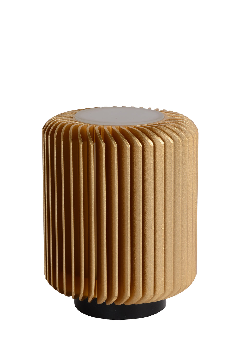 Lucide TURBIN LED table lamp 5W 3000K Satin Gold modern metal cylinder design with cord switch IP20