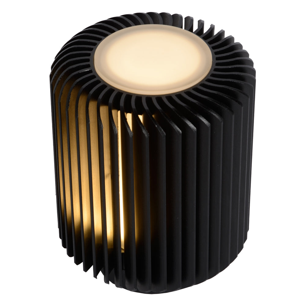 Lucide Turbin LED table lamp 5W 3000K IP20 metal cylinder design Black modern style