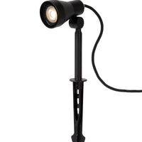 Lucide SPIKE LED Gartenspot, 1x5W GU10 3000K, dimmbar, IP54 Schwarzes Aluminium Außenleuchte