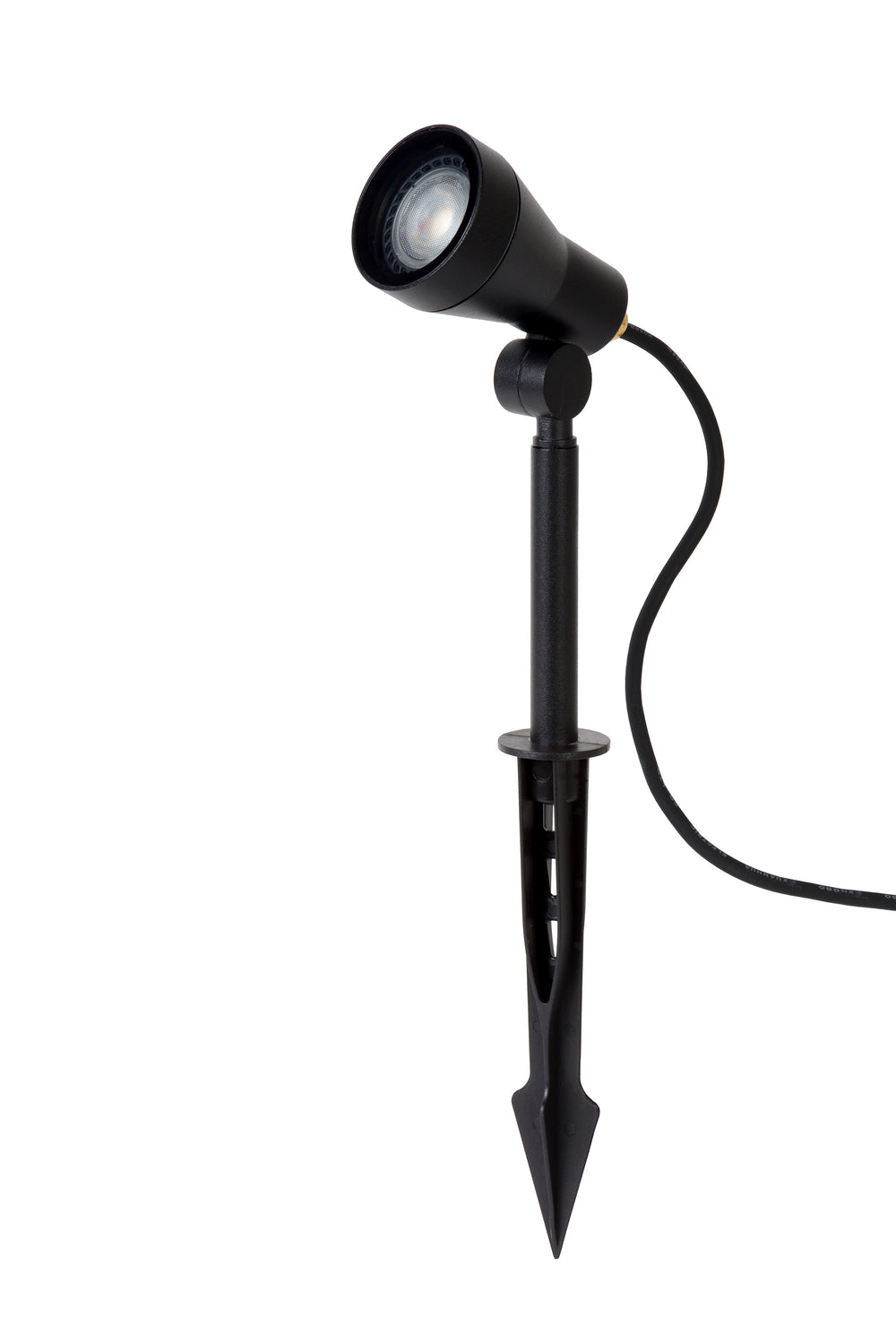 Lucide SPIKE LED Gartenspot, 1x5W GU10 3000K, dimmbar, IP54 Schwarzes Aluminium Außenleuchte