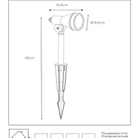 Lucide SPIKE LED Gartenspot, 1x5W GU10 3000K, dimmbar, IP54 Schwarzes Aluminium Außenleuchte