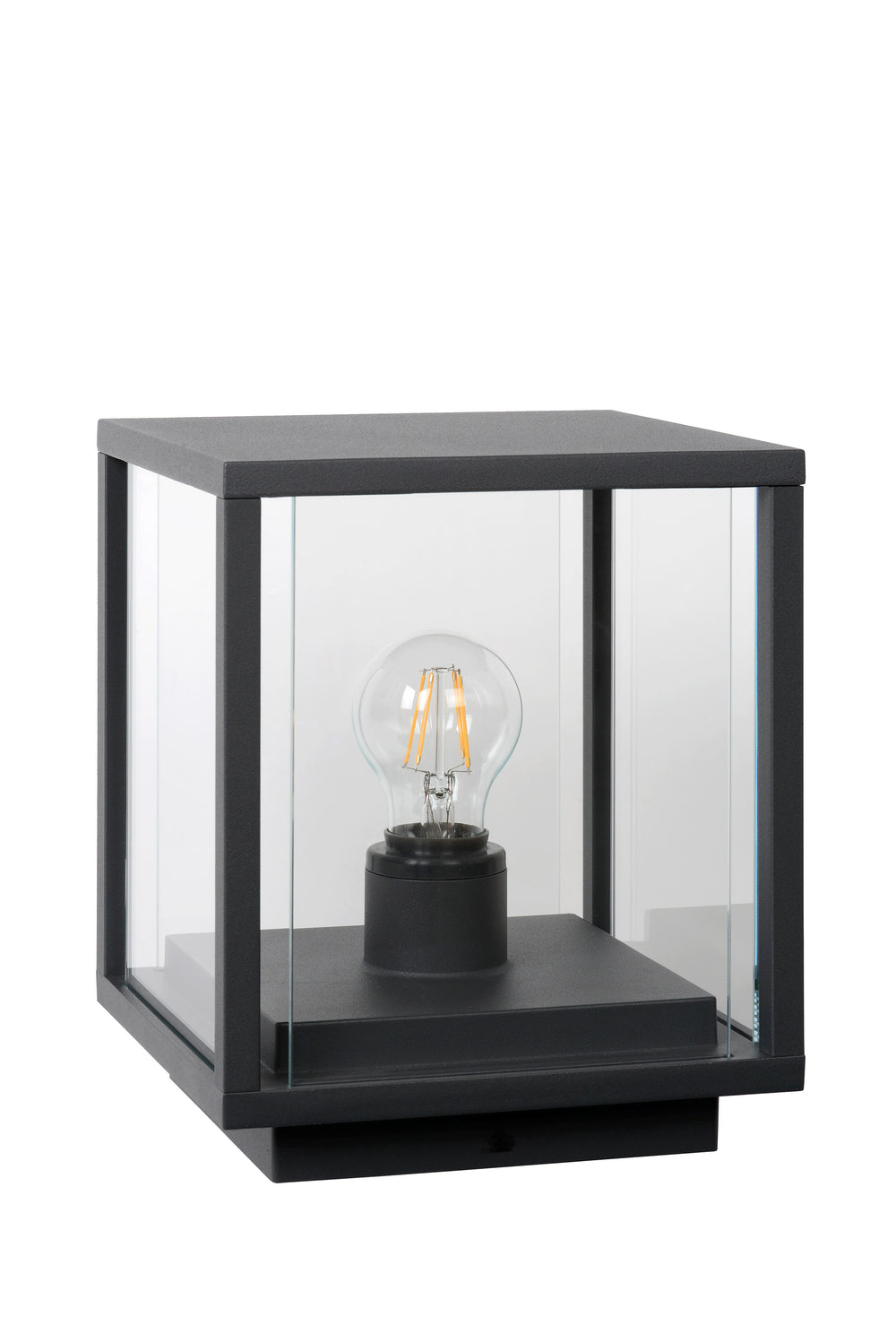 Lucide CLAIRE LED socket lamp 1xE27 IP54 Anthracite outdoor cuboid aluminum 220-240V modern garden lighting
