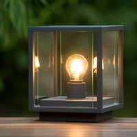 Lucide CLAIRE LED socket lamp 1xE27 IP54 Anthracite outdoor cuboid aluminum 220-240V modern garden lighting