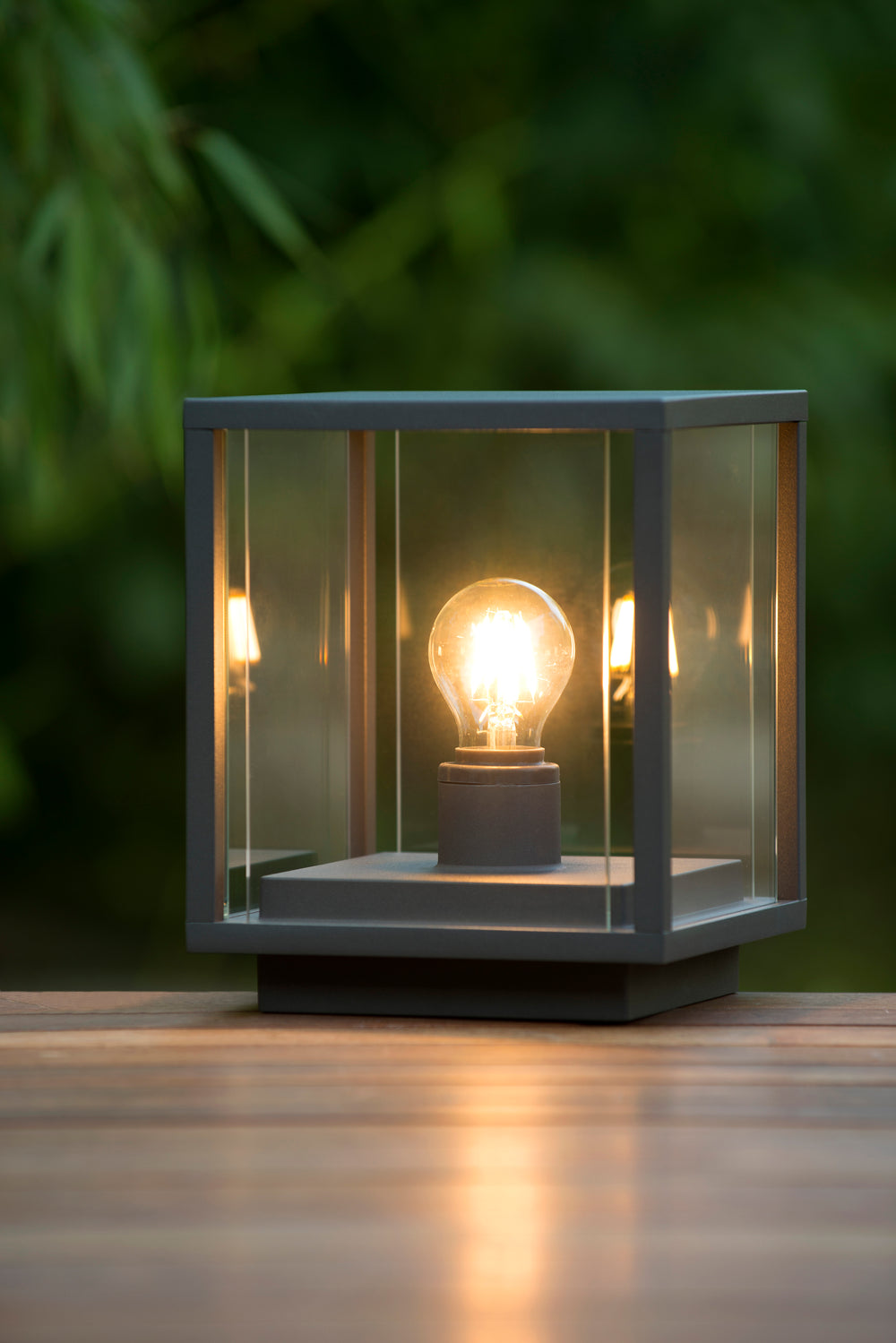 Lucide CLAIRE LED socket lamp 1xE27 IP54 Anthracite outdoor cuboid aluminum 220-240V modern garden lighting