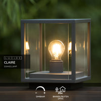 Lucide CLAIRE LED socket lamp 1xE27 IP54 Anthracite outdoor cuboid aluminum 220-240V modern garden lighting