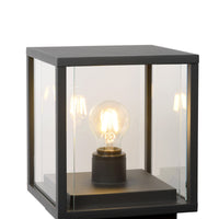 Lucide CLAIRE LED socket lamp 1xE27 IP54 Anthracite outdoor cuboid aluminum 220-240V modern garden lighting