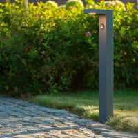 Lucide TEXAS-IR LED bollard light 7W 3000K IP54 with motion and day/night sensor Dark Grey