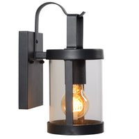 Lucide LINDELO wall light indoor outdoor, E27 socket, 60W max, 220-240V, IP44, Matt Black metal finish