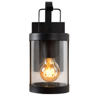Lucide LINDELO wall light indoor outdoor, E27 socket, 60W max, 220-240V, IP44, Matt Black metal finish