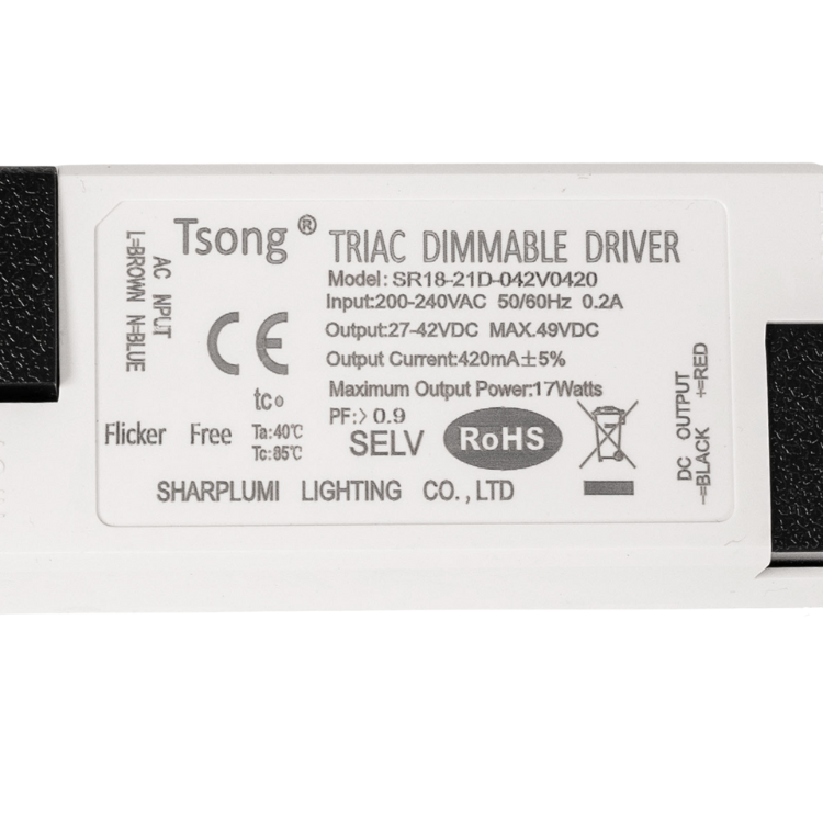 LCB dimmable LED driver TRIAC phase cut for 17W LED panel IP20 CE RoHS