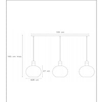 Lucide Julius hanging light, 3xE27 sockets, smoke glass with black and gold finish, modern style, IP20, 220-240V