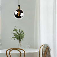 Lucide JULIUS Pendelleuchte Ø28cm Rauchglas Schwarz Holz Gold Metall E27 40W dimmbar IP20 220-240V