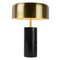 Lucide MIRASOL modern table lamp Ø25cm Black marble metal, 3xG9 sockets, dimmable with cable switch, IP20